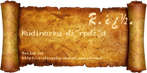 Rudinszky Árpád névjegykártya
