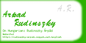 arpad rudinszky business card