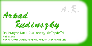 arpad rudinszky business card